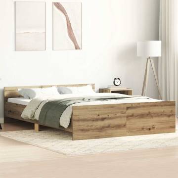 Artisan Oak Bed Frame 140x200cm | Durable Engineered Wood