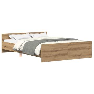 Artisan Oak Bed Frame 140x200cm | Durable Engineered Wood