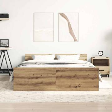 Artisan Oak Bed Frame 140x200cm | Durable Engineered Wood