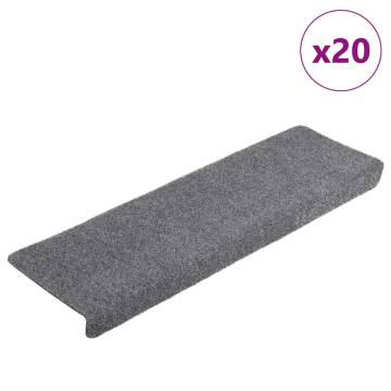 Self-Adhesive Stair Mats - 20 Pcs Light Grey (65x21 cm)