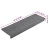 Self-Adhesive Stair Mats - 20 Pcs Light Grey (65x21 cm)