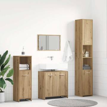 4 Piece Artisan Oak Bathroom Furniture Set | Hipo Market