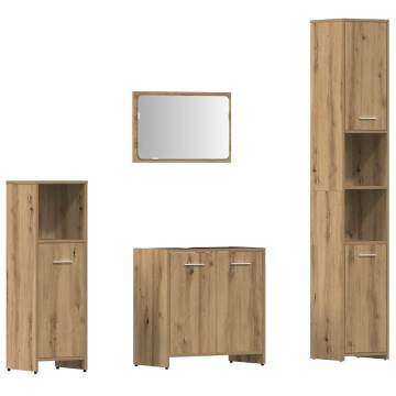 4 Piece Artisan Oak Bathroom Furniture Set | Hipo Market