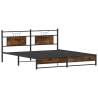 Metal Bed Frame Without Mattress - Smoked Oak 183x213 cm