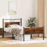 Smoked Oak Bed Frame 100x190 cm - Stylish & Durable