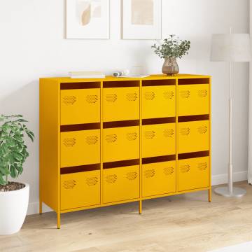 Stylish Mustard Yellow Sideboard - 135x39x103.5 cm