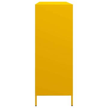 Stylish Mustard Yellow Sideboard - 135x39x103.5 cm