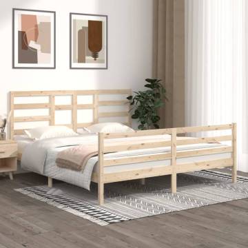 Solid Wood Bed Frame 180x200 cm Super King Size | HipoMarket