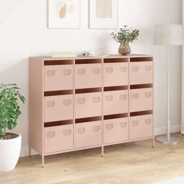 Pink Cold-Rolled Steel Sideboard - Stylish Storage Solution