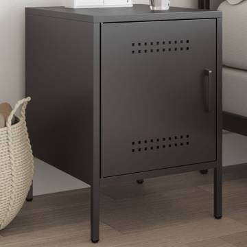 Industrial Black Bedside Cabinet - 36x39x50.5 cm Steel