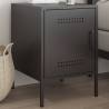 Industrial Black Bedside Cabinet - 36x39x50.5 cm Steel