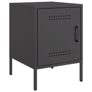 Industrial Black Bedside Cabinet - 36x39x50.5 cm Steel