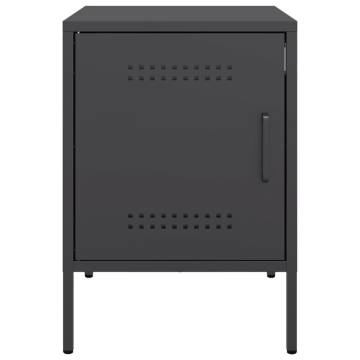 Industrial Black Bedside Cabinet - 36x39x50.5 cm Steel