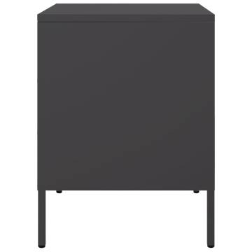 Industrial Black Bedside Cabinet - 36x39x50.5 cm Steel