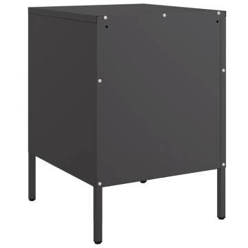 Industrial Black Bedside Cabinet - 36x39x50.5 cm Steel