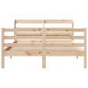 Stylish Wooden Bed Frame with Headboard - 140x190 cm