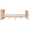 Stylish Wooden Bed Frame with Headboard - 140x190 cm