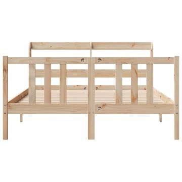 King Size Bed Frame with Headboard - 150x200 cm | HipoMarket