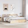  Bed Frame with Headboard without Mattress 200x200 cm Colour brown Size 200 x 200 cm 