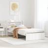  Bed Frame with Headboard without Mattress White 100x200 cm Colour white Size 100 x 200 cm 