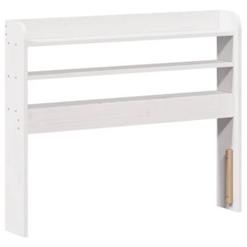 White Bed Frame with Headboard 100x200 cm | HipoMarket