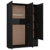 Spacious 3-Door High Gloss Black Wardrobe - 120x50x180 cm