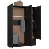 Spacious 3-Door High Gloss Black Wardrobe - 120x50x180 cm