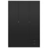 Spacious 3-Door High Gloss Black Wardrobe - 120x50x180 cm