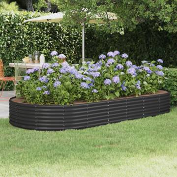 Garden Raised Bed - Powder-coated Steel 296x140x36 cm Anthracite