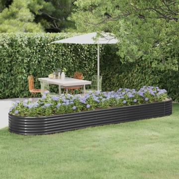 Garden Raised Bed Powder-coated Steel 396x100x36 cm Anthracite