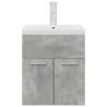 Stylish Bathroom Sink Cabinet with Basin & Faucet - Concrete Grey