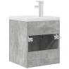 Stylish Bathroom Sink Cabinet with Basin & Faucet - Concrete Grey