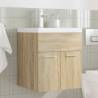 Stylish Bathroom Sink Cabinet with Basin & Faucet - Sonoma Oak