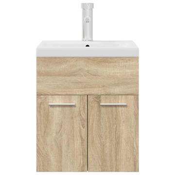 Stylish Bathroom Sink Cabinet with Basin & Faucet - Sonoma Oak