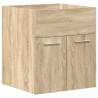 Stylish Bathroom Sink Cabinet with Basin & Faucet - Sonoma Oak