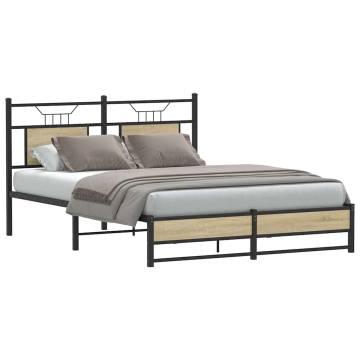 Sonoma Oak King Size Bed Frame 150x200 cm - Durable & Stylish