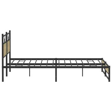 Sonoma Oak Metal Bed Frame 200x200 cm - Stylish & Durable