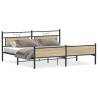 Sonoma Oak Metal Bed Frame 200x200 cm - Hipomarket UK