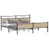 Sonoma Oak Metal Bed Frame 200x200 cm - Hipomarket UK