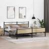 Sonoma Oak Metal Bed Frame 200x200 cm - Hipomarket UK