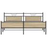 Sonoma Oak Metal Bed Frame 200x200 cm - Hipomarket UK