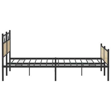 Sonoma Oak Metal Bed Frame 200x200 cm - Hipomarket UK