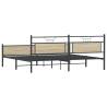 Sonoma Oak Metal Bed Frame 200x200 cm - Hipomarket UK