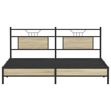 Sonoma Oak Bed Frame 160x200 cm - Engineered Wood, No Mattress