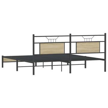 Sonoma Oak Bed Frame 160x200 cm - Engineered Wood, No Mattress