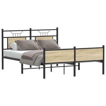 Sonoma Oak Bed Frame 137x190 cm | Durable Engineered Wood