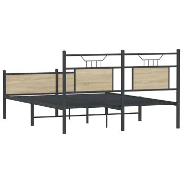 Sonoma Oak Bed Frame 137x190 cm | Durable Engineered Wood