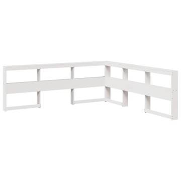 Bookcase Bed without Mattress - White Solid Pine 180x200 cm