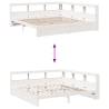 Bookcase Bed without Mattress - White Solid Pine 180x200 cm