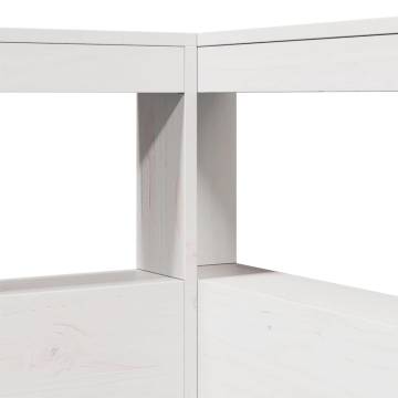 Bookcase Bed without Mattress - White Solid Pine 180x200 cm